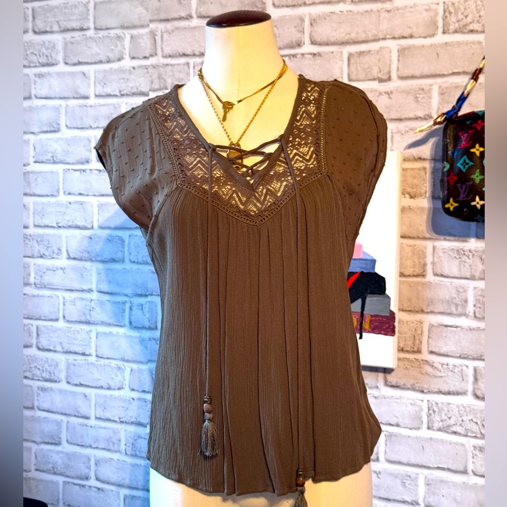 2 for $10 Rewind, medium Boho, crochet and tie top women